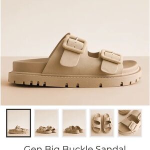 Mia Beige Buckle Sandals